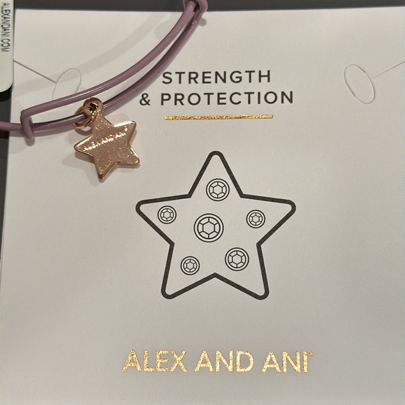 Alex and Ani Star Charm Purple Bangle Bracelet - Picture 6 of 7